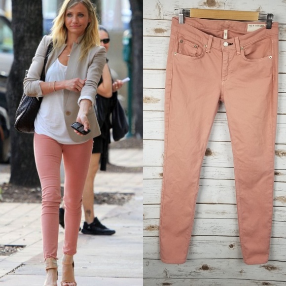 rag & bone Denim - Rag & Bone peachy pink skinny jeans